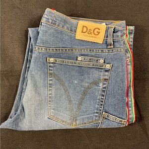Dolce & Gabbana D&G Denim Jeans Italian Stripe Side Detail Size 38.  Never worn